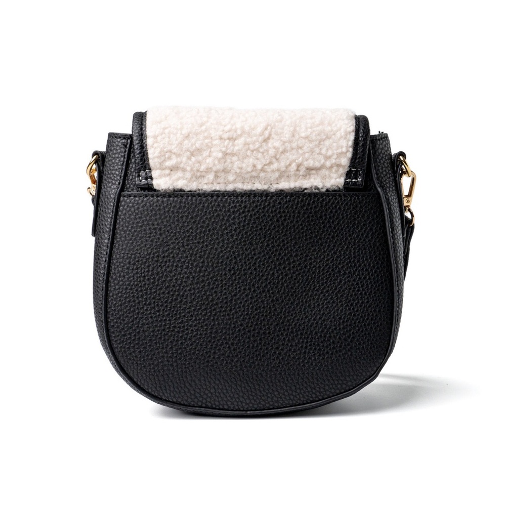 Kedzie Black & Ivory Camden Sherpa Crossbody Bag Plus 2 Extra Sherpa Straps - Picture 5 of 9